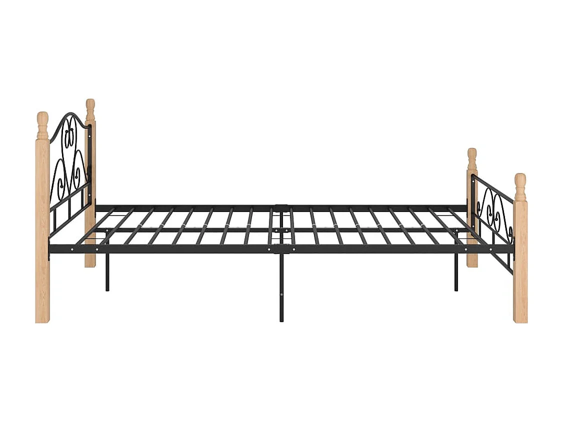 Lit simple | Lit adulte, enfant | Cadre de lit noir métal 120x200 cm