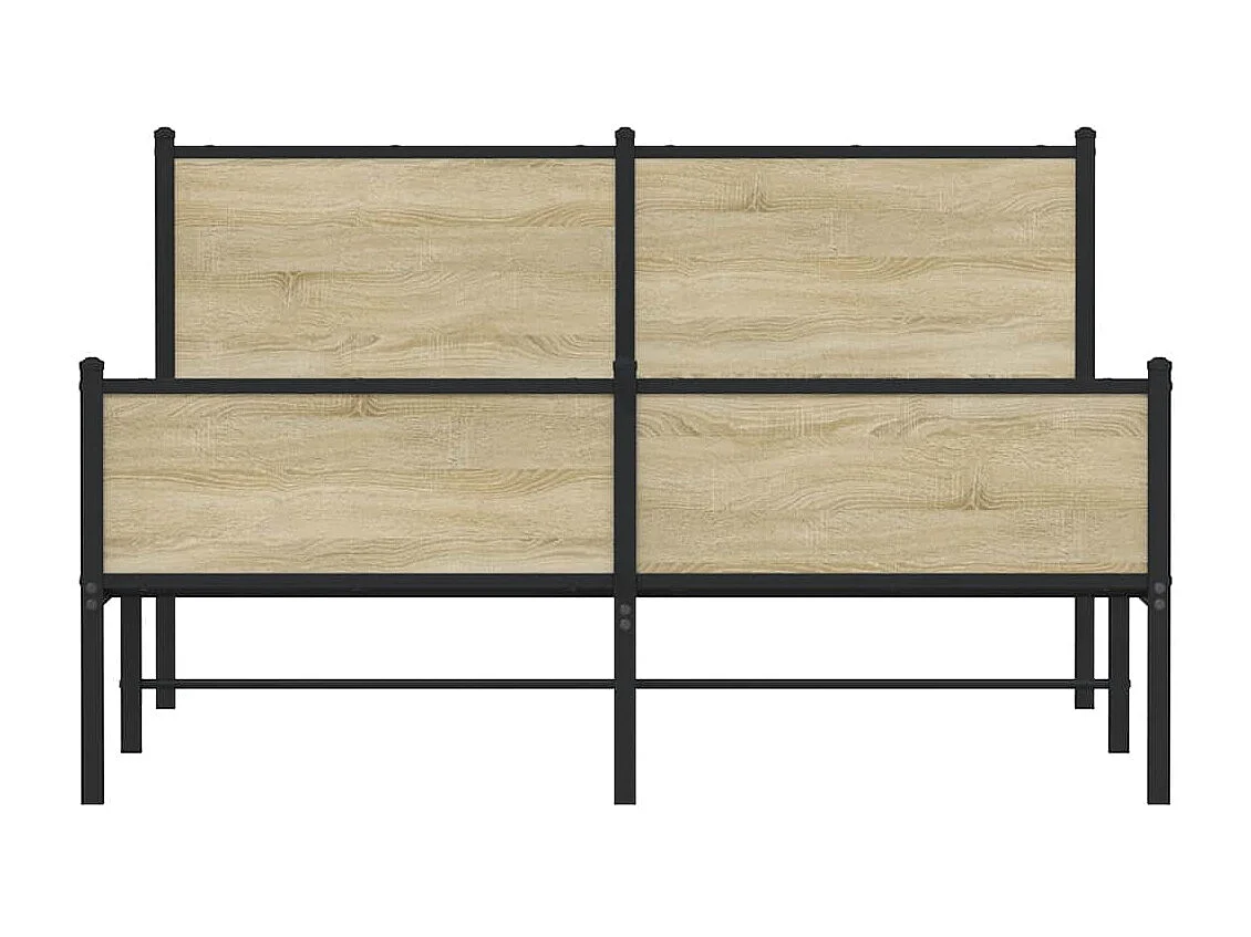 Letto per adulti | Letto matrimoniale | Giroletto senza Materaso in Metallo Rovere Sonoma 137x190 cm