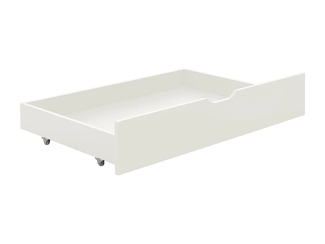Lit simple | Lit adulte, enfant | Cadre de lit avec 2 tiroirs blanc 90x200 cm