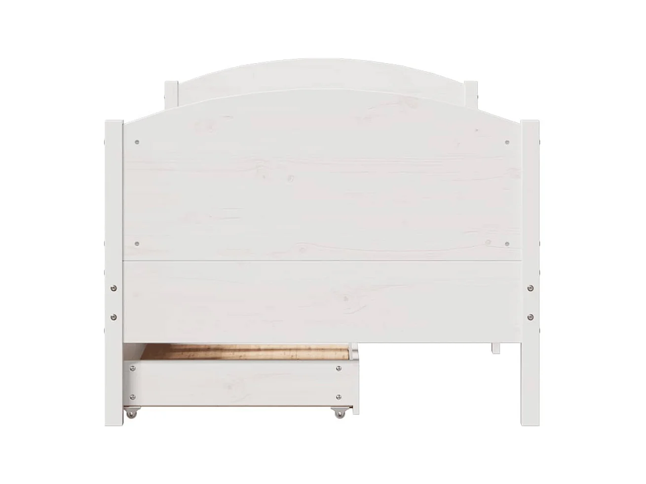 Letto per adulti | Letto singolo | Giroletto senza Materasso Bianco 100x200 cm Legno Massello Pino