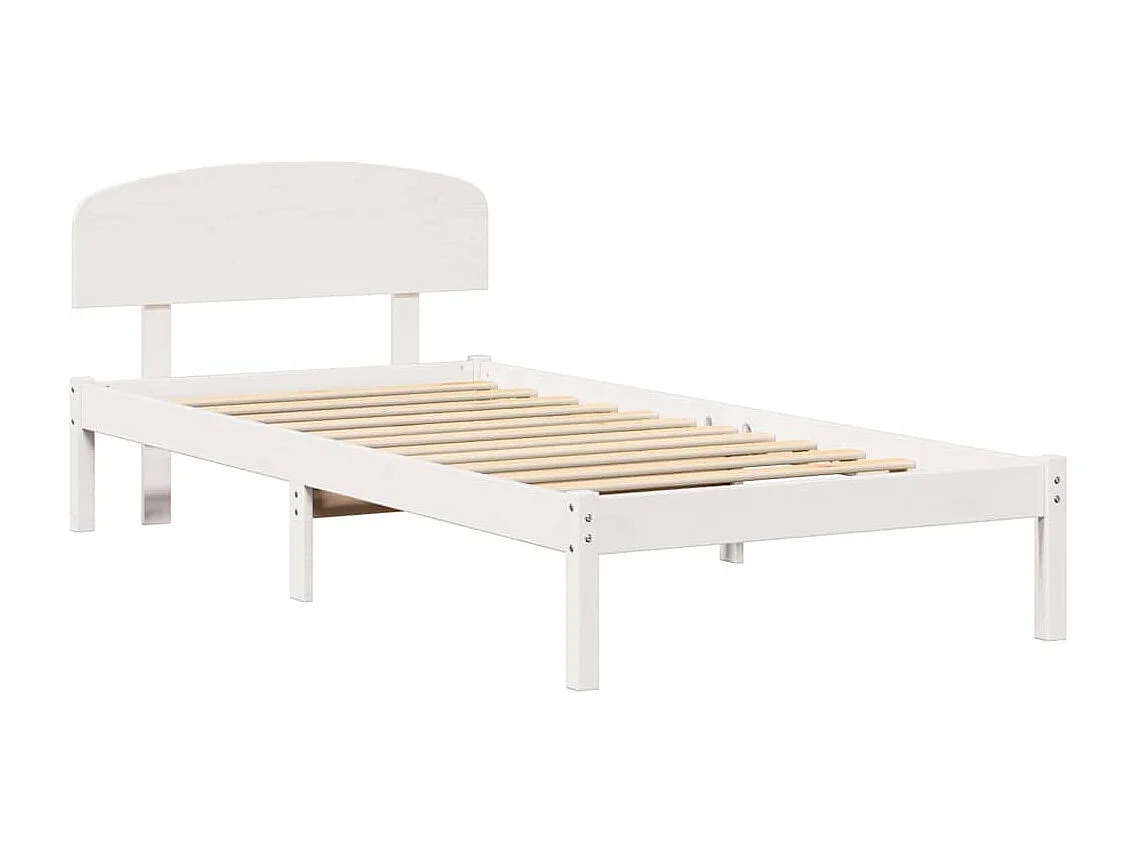 Letto singolo | Giroletto | Struttura del letto Bianco 100x200 cm Pino massello