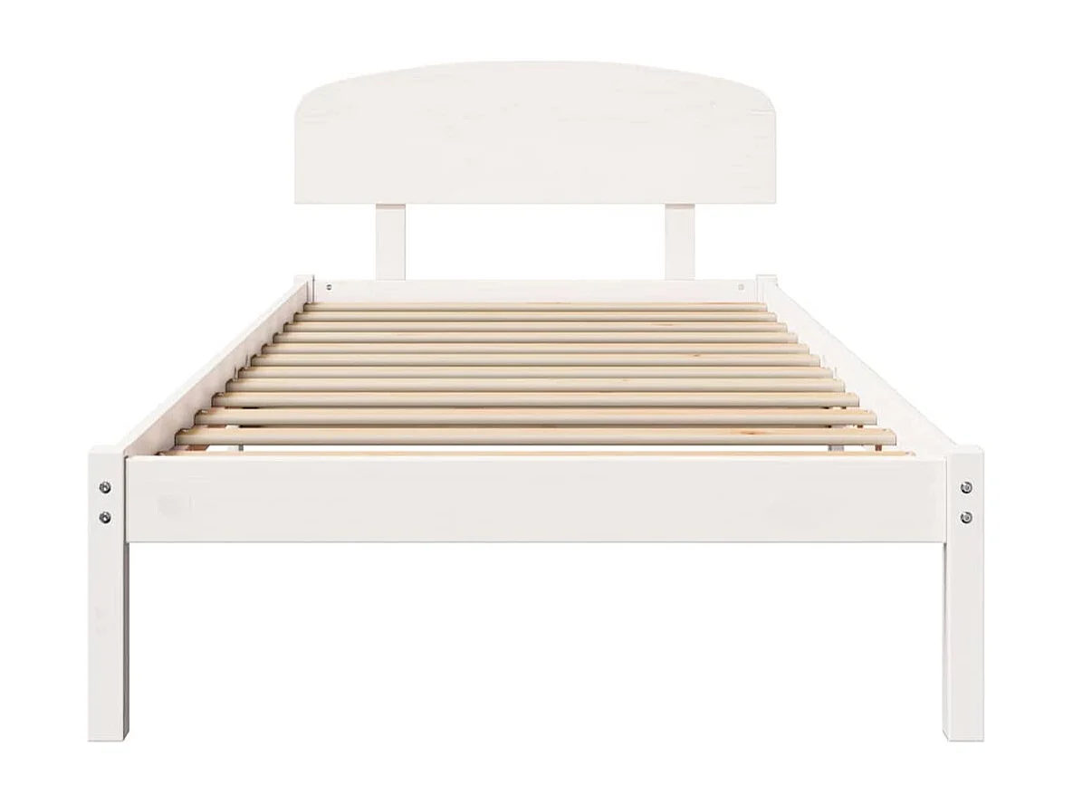 Letto singolo | Giroletto | Struttura del letto Bianco 100x200 cm Pino massello