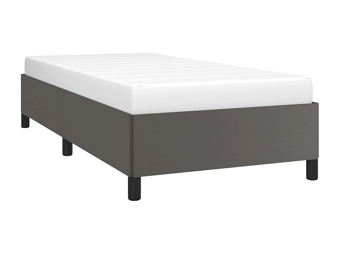 Lit simple | Lit adulte, enfant | Cadre de lit gris 90x200 cm similicuir