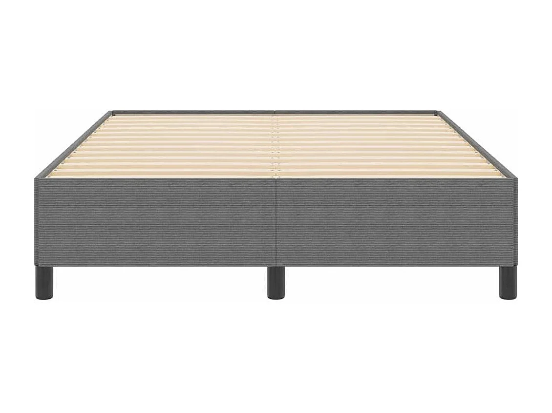 Lit double | Lit adulte | Cadre de lit Gris clair 140x190 cm Tissu en velours côtelé