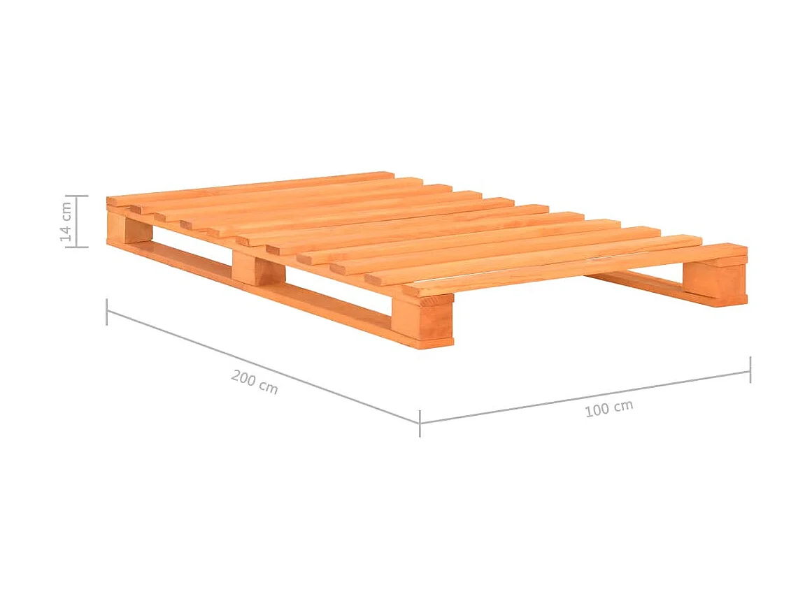 Lit simple | Lit adulte, enfant | Cadre de lit de palette 100x200cm bois massif