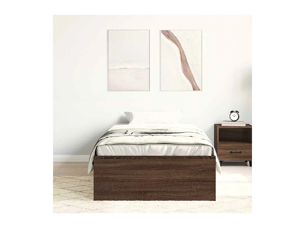 Lit simple | Lit adulte, enfant | Cadre de lit chêne marron 90x190 cm