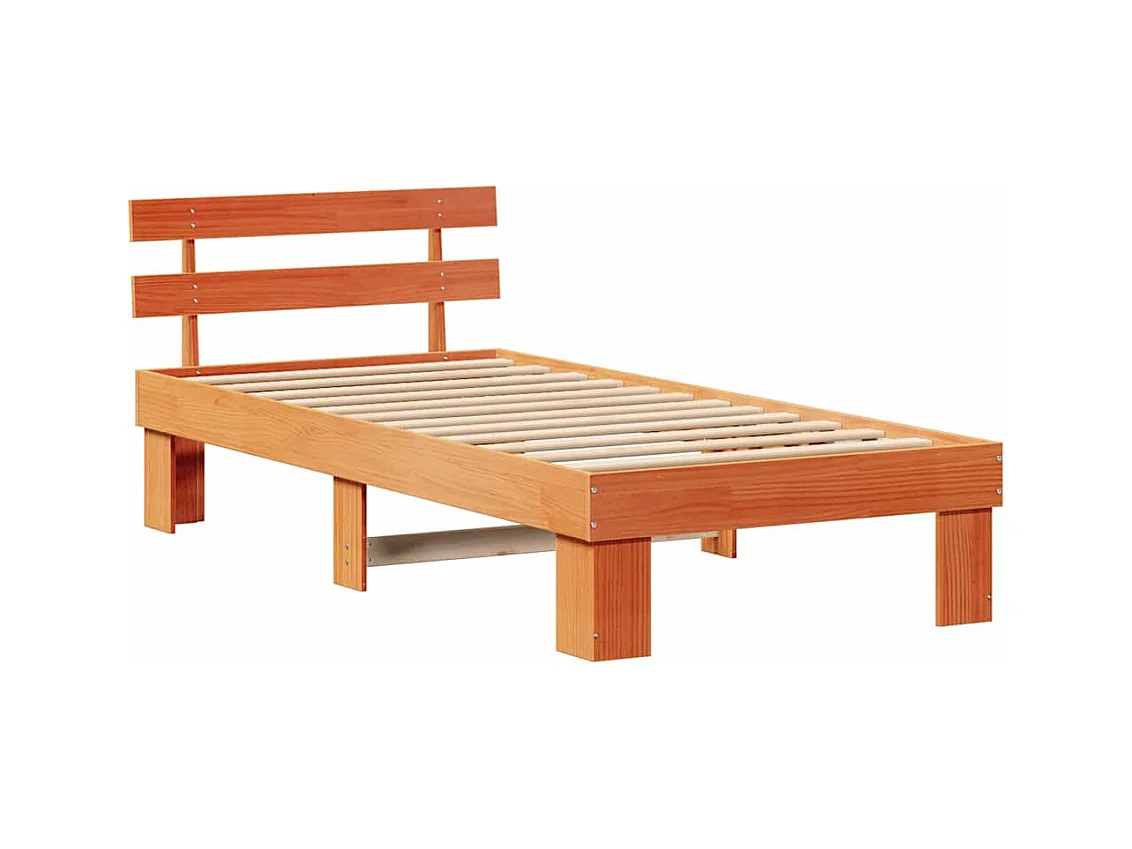 Lit simple | Lit adulte, enfant | Cadre de lit Marron 100x200 cm Bois de pin massif