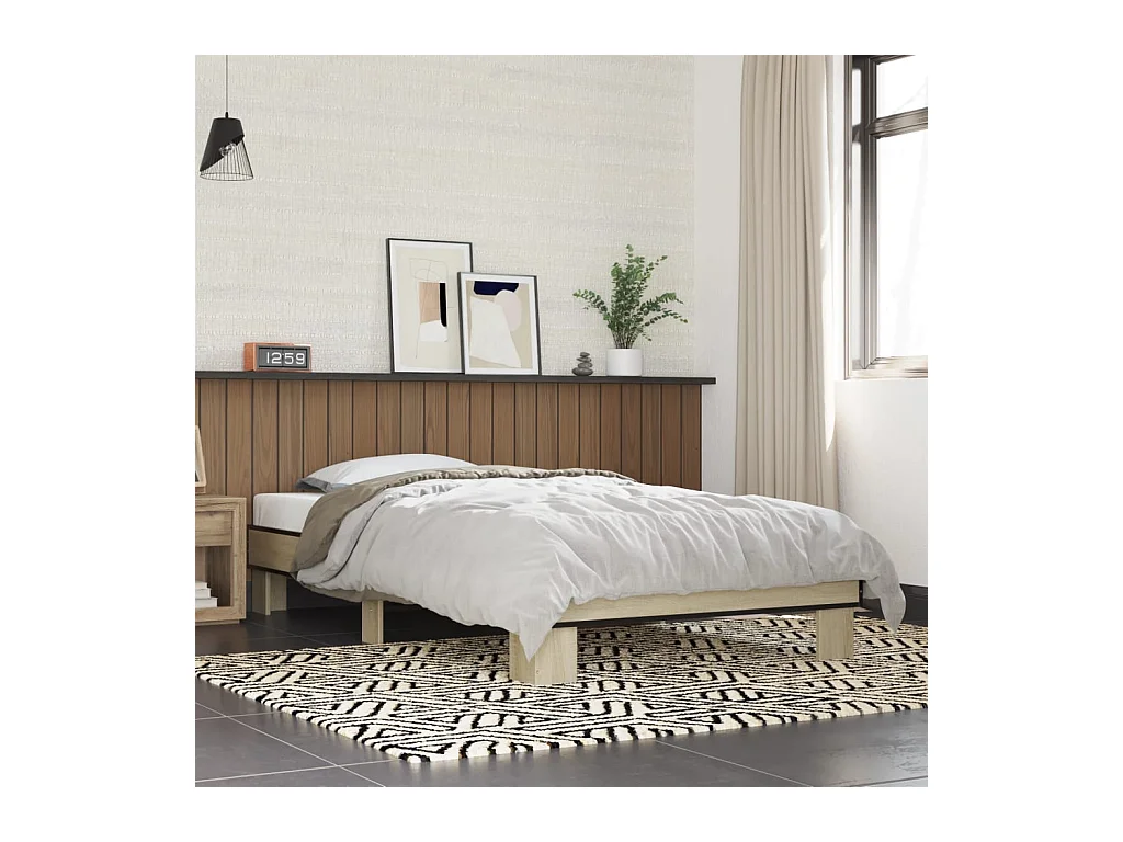 Lit simple | Lit adulte, enfant | Cadre de lit chêne sonoma 75x190 cm