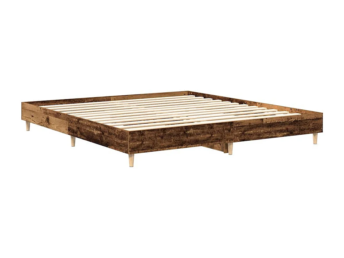 Lit double | Lit adulte | Cadre de lit vieux bois 200x200 cm bois ingénierie