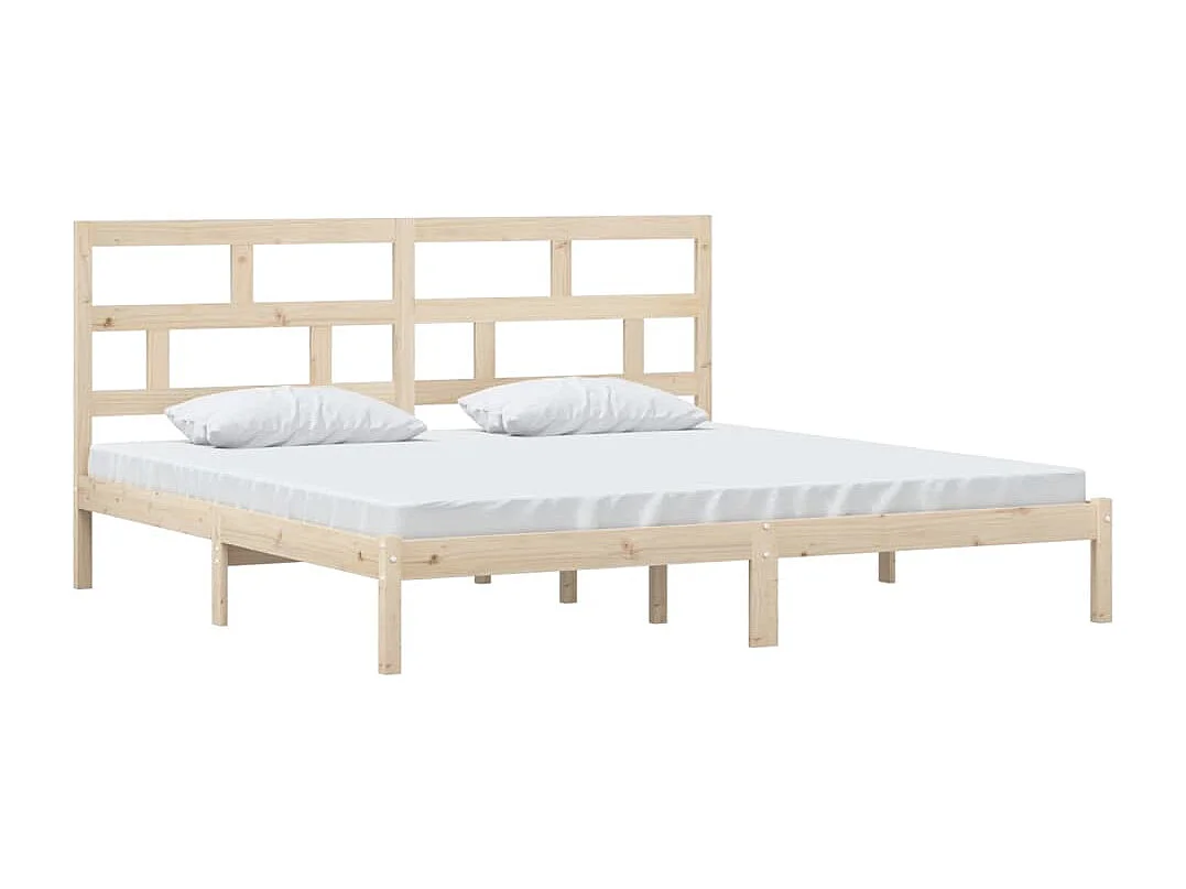 Lit double | Lit adulte | Cadre de lit bois de pin massif 200x200 cm