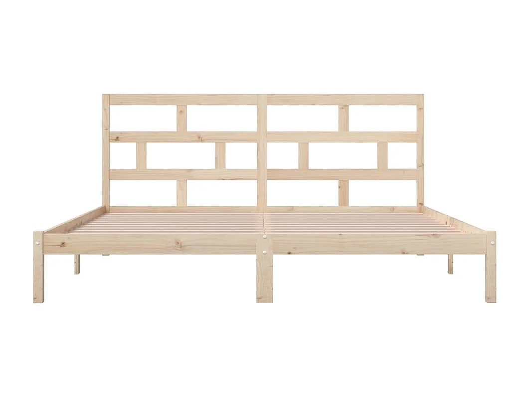 Lit double | Lit adulte | Cadre de lit bois de pin massif 200x200 cm