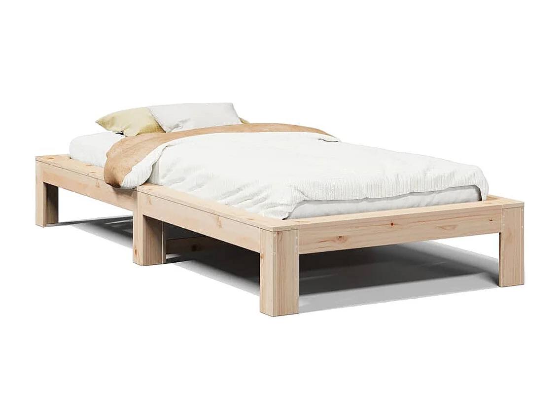 Lit simple | Lit adulte, enfant | Cadre de lit 100x200 cm bois massif de pin