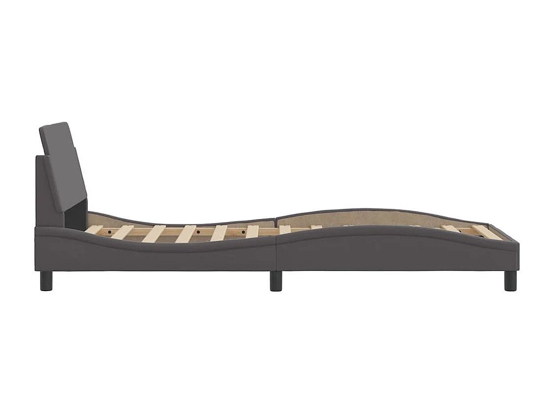 Lit simple | Lit adulte, enfant | Cadre de lit gris 80x200 cm similicuir