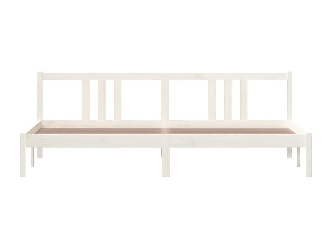 Lit double | Lit adulte | Cadre de lit blanc bois massif 200x200 cm