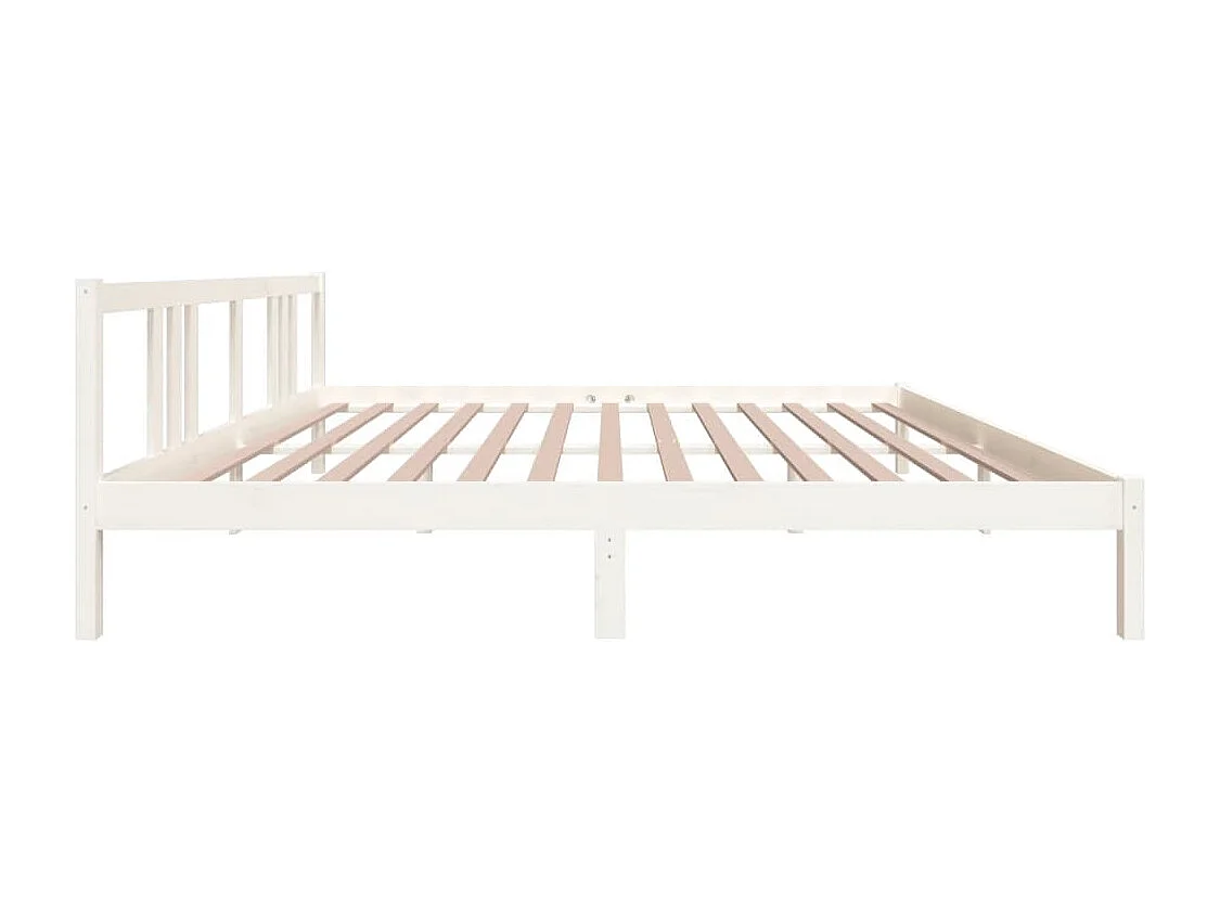 Lit double | Lit adulte | Cadre de lit blanc bois massif 200x200 cm