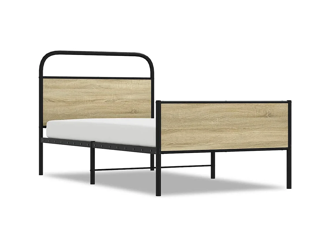 Letto per adulti | Letto singolo | Giroletto senza Materasso Rovere Sonoma 100x190cm in Truciolato