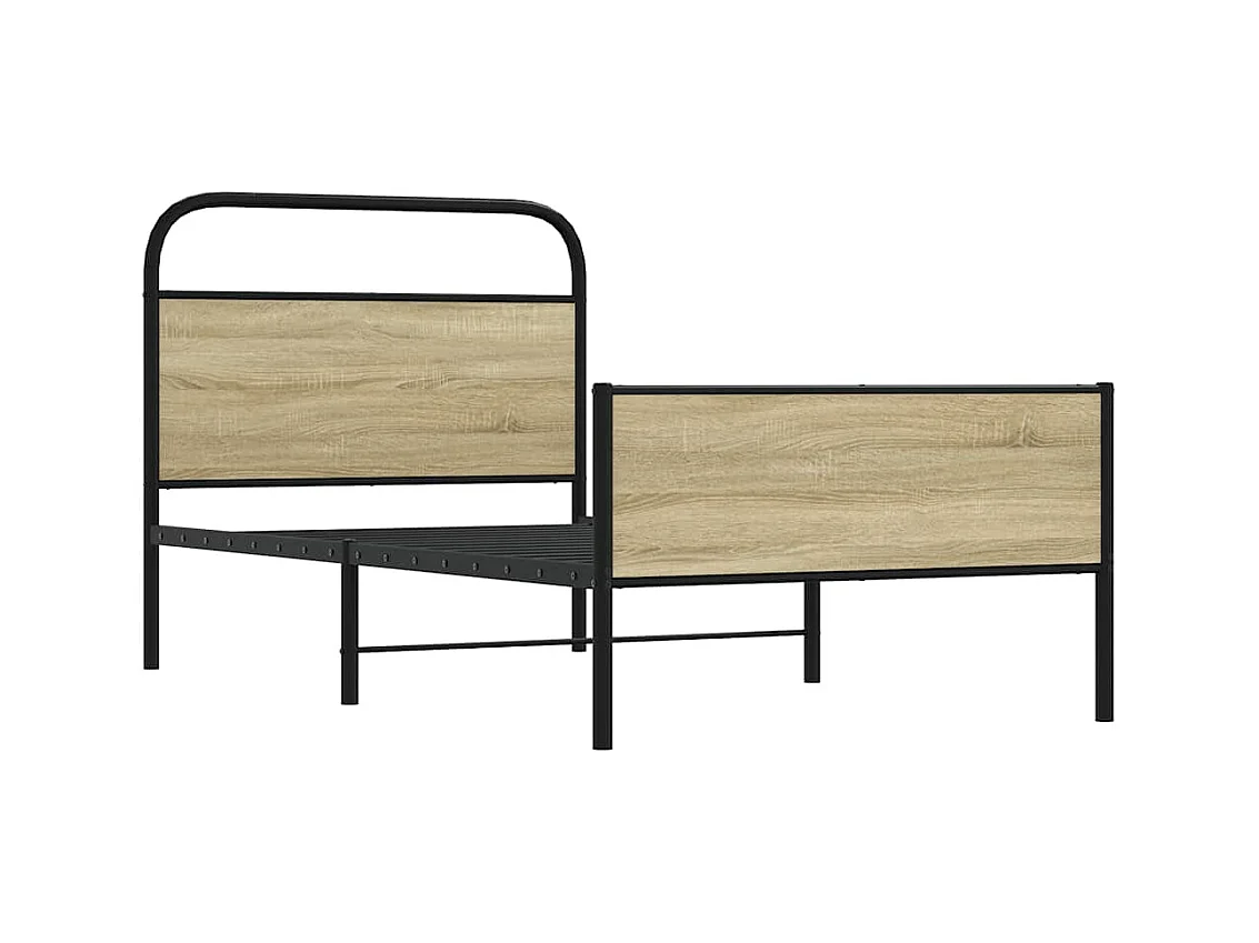 Letto per adulti | Letto singolo | Giroletto senza Materasso Rovere Sonoma 100x190cm in Truciolato