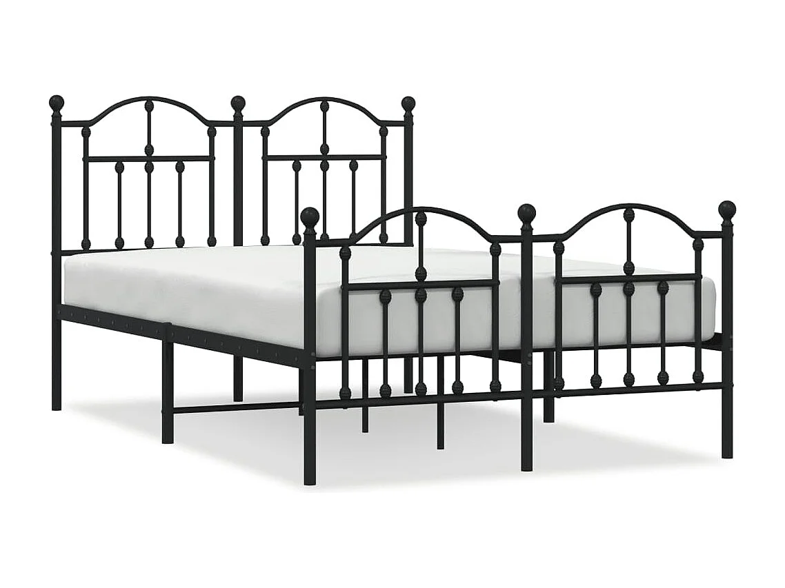 Lit simple | Lit adulte, enfant | Cadre de lit métal avec pied de lit noir 120x190cm