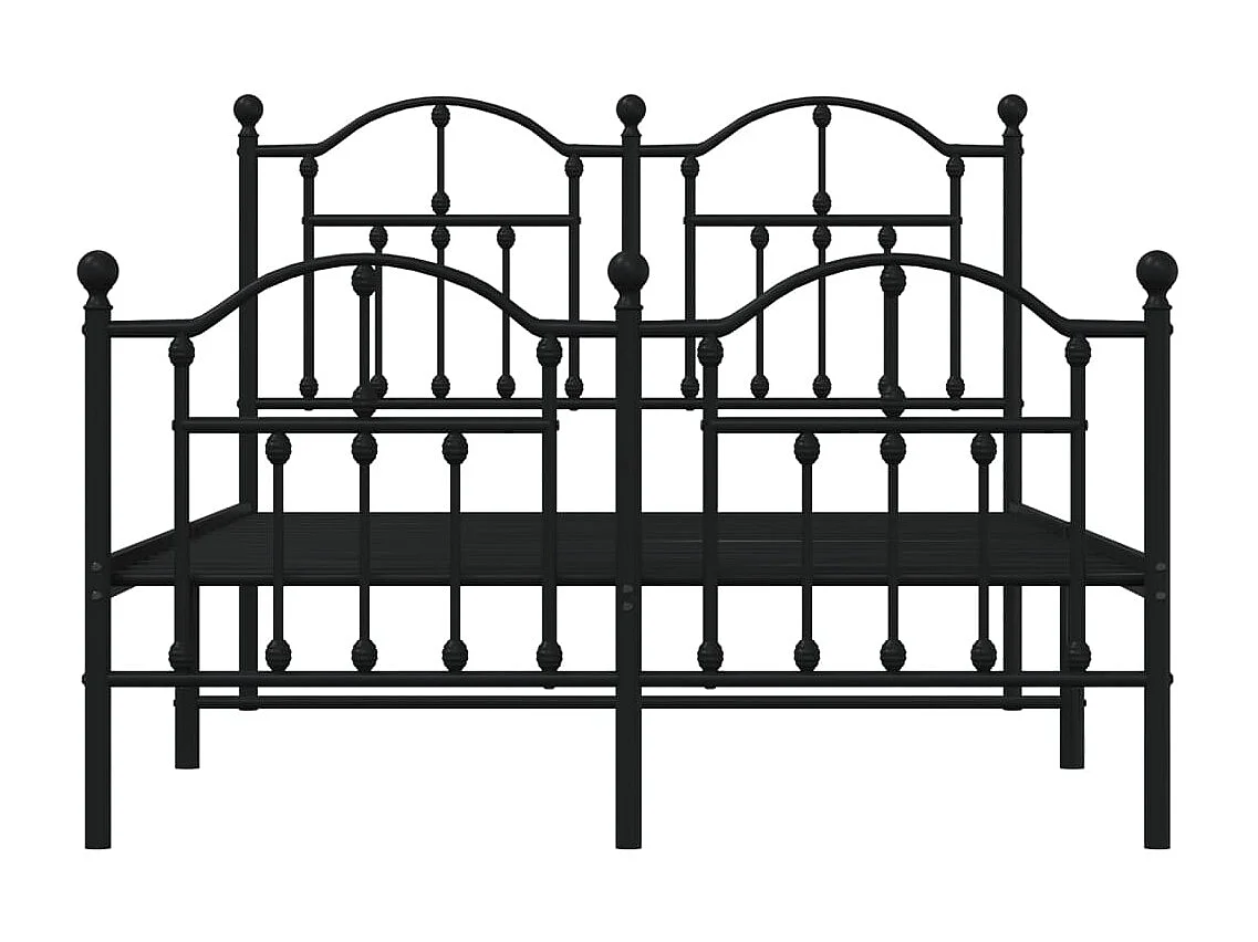 Lit simple | Lit adulte, enfant | Cadre de lit métal avec pied de lit noir 120x190cm