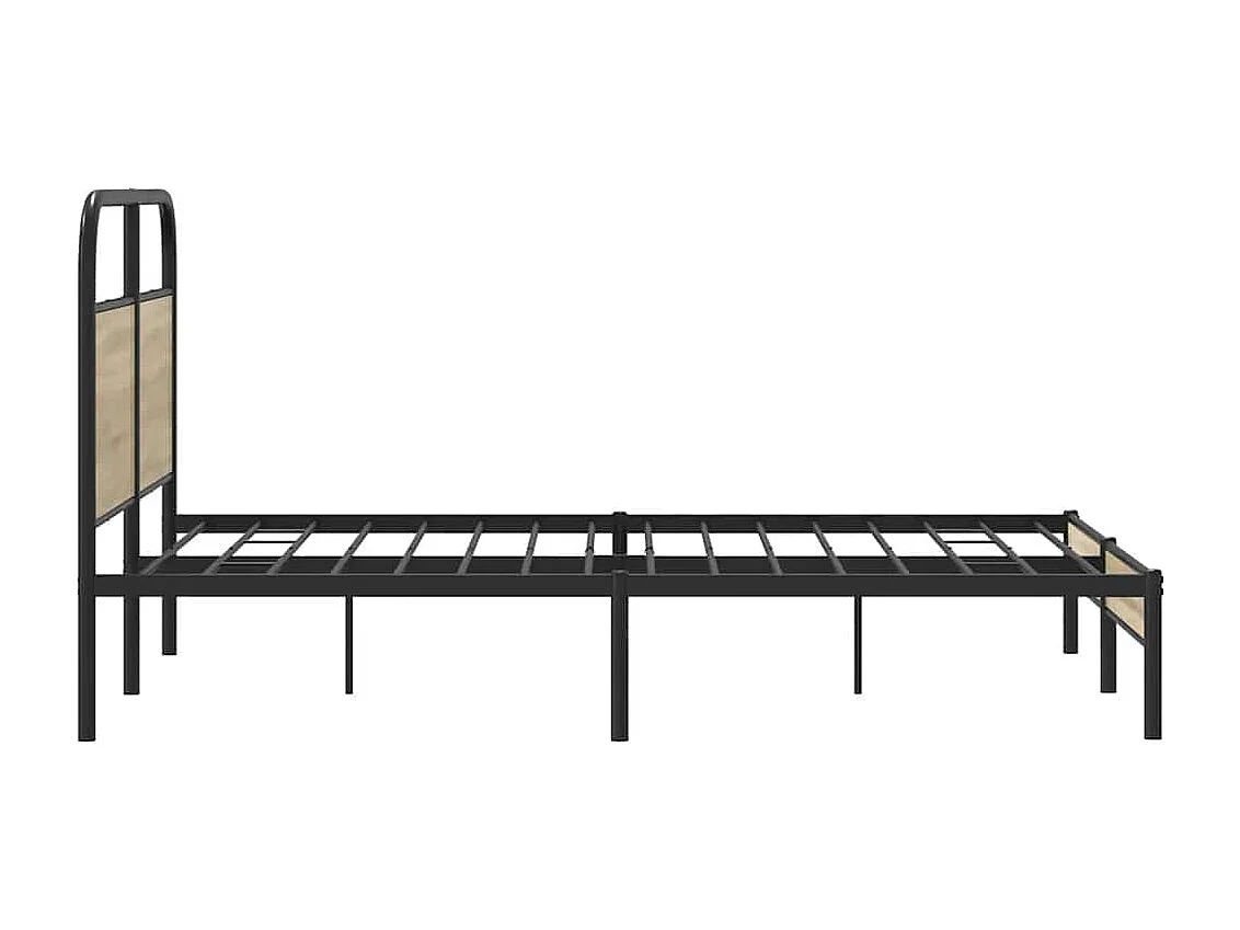 Letto per adulti | Letto matrimoniale | Giroletto senza Materasso Rovere Fumo 140x200 cm in Truciolato