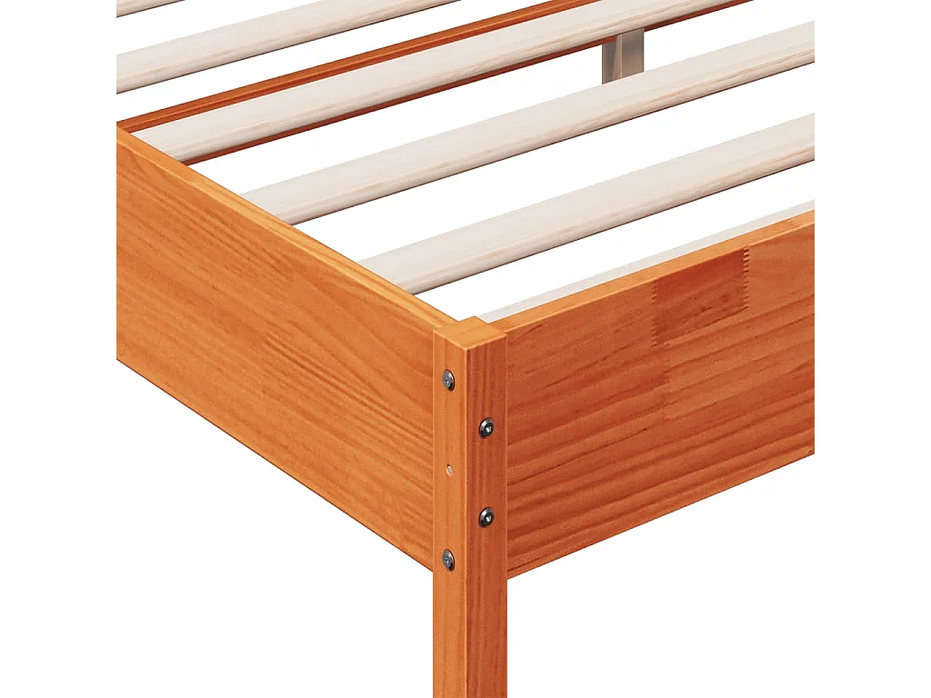 Lit double | Lit adulte | Cadre de lit cire marron 180x200cm bois pin massif