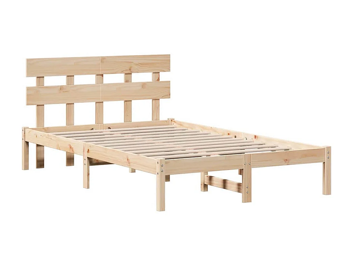 Lit double | Lit adulte | Cadre de lit Marron 135x190 cm Bois de pin massif
