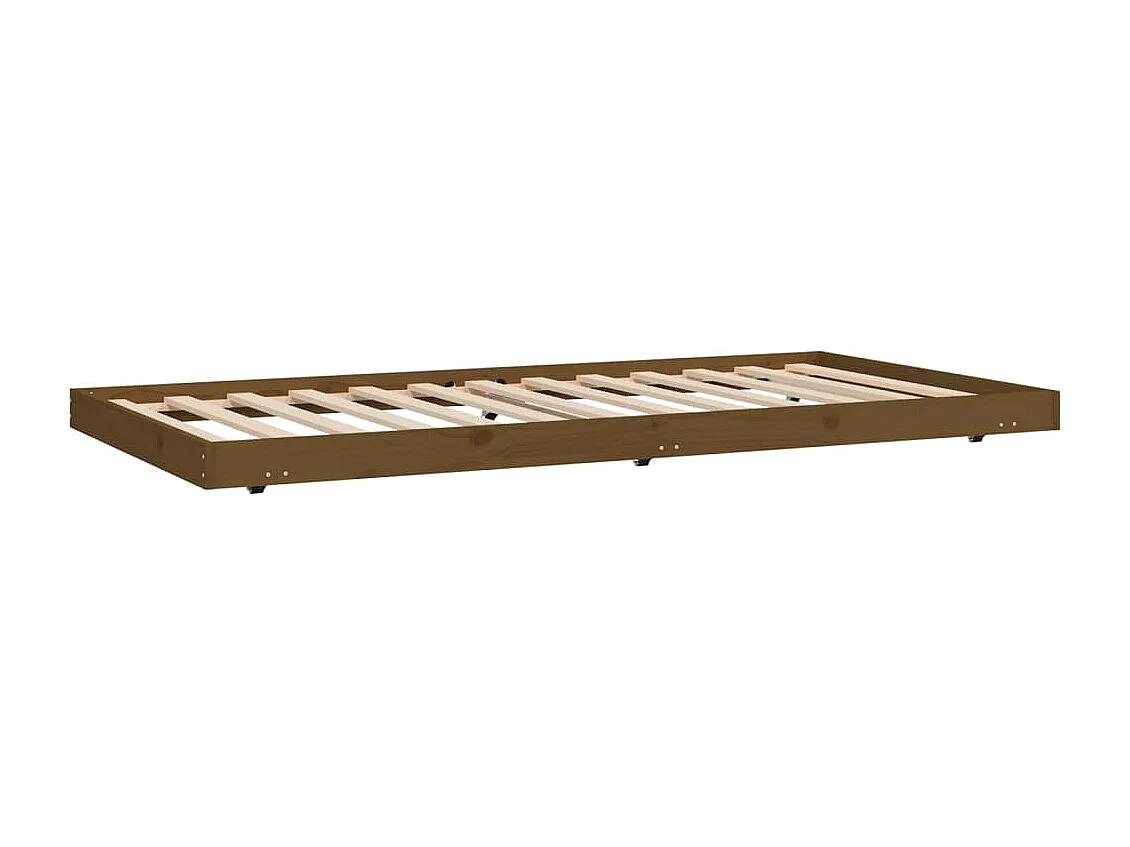 Lit simple | Lit adulte, enfant | Cadre de lit marron miel 100x200cm bois pin massif
