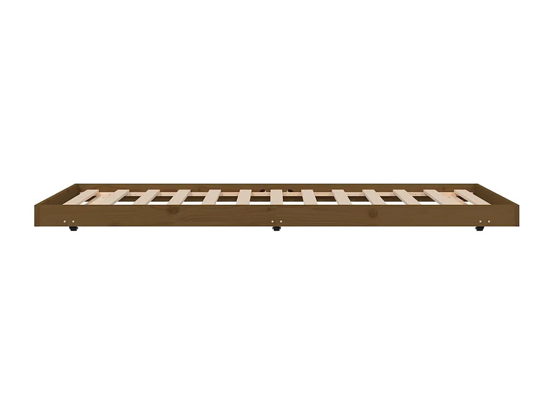 Lit simple | Lit adulte, enfant | Cadre de lit marron miel 100x200cm bois pin massif