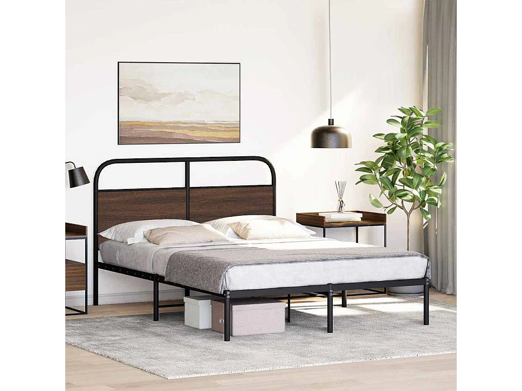 Letto per adulti | Letto singolo | Giroletto senza Materasso Rovere Marrone 120x190 cm Truciolato