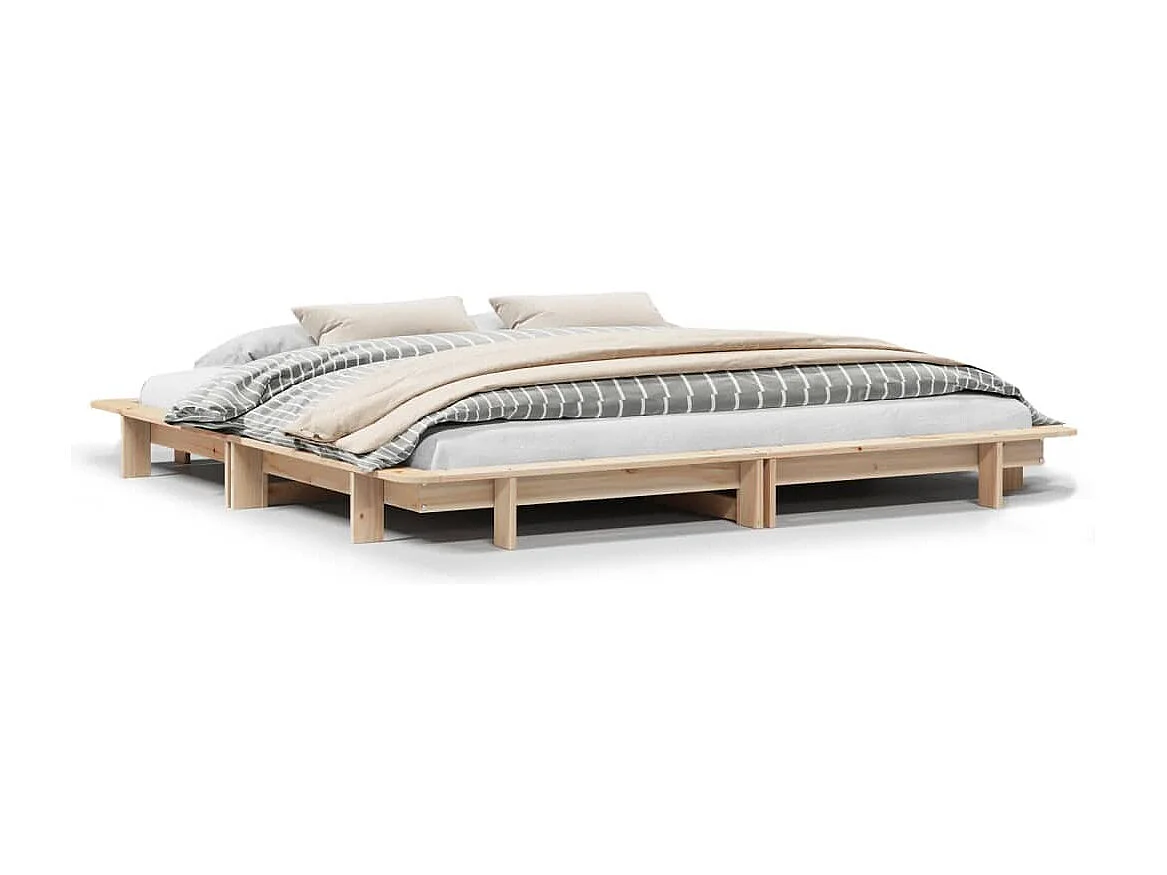 Lit double | Lit adulte | Cadre de lit 200x200 cm bois massif de pin