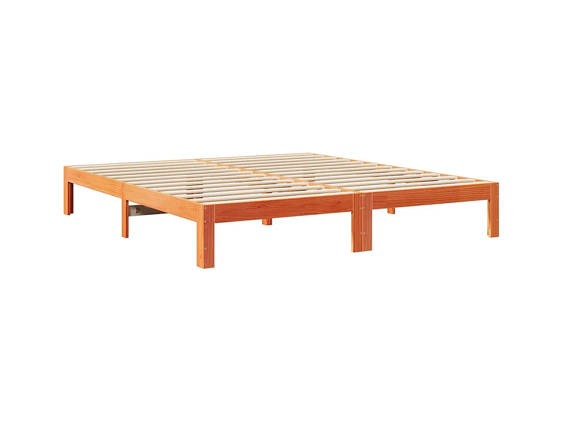 Letto per adulti | Letto matrimoniale | Giroletto senza Materasso Marrone Cera 160x200 cm Legno di Pino