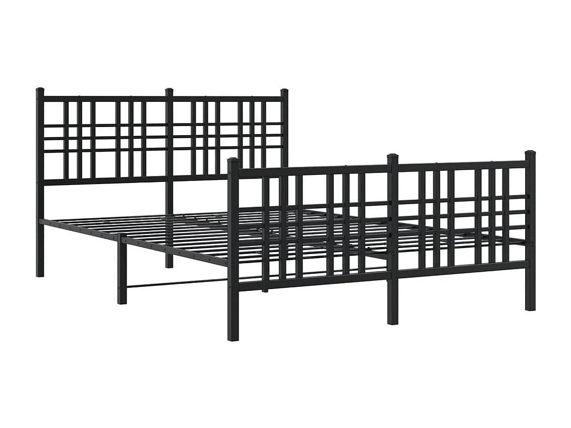 Lit simple | Lit adulte, enfant | Cadre de lit métal avec pied de lit noir 120x190cm
