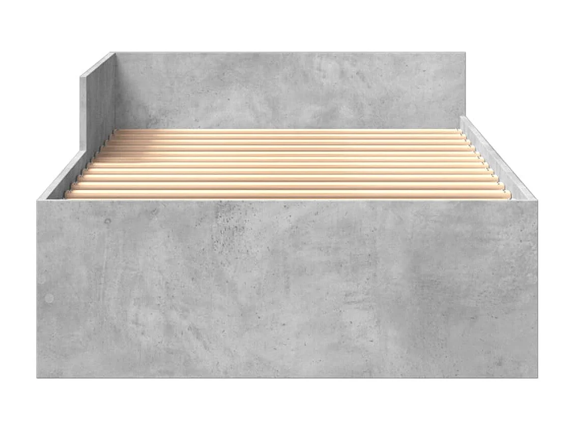 Lit simple | Lit adulte, enfant | Cadre de lit gris béton 75x190cm bois d'ingénierie