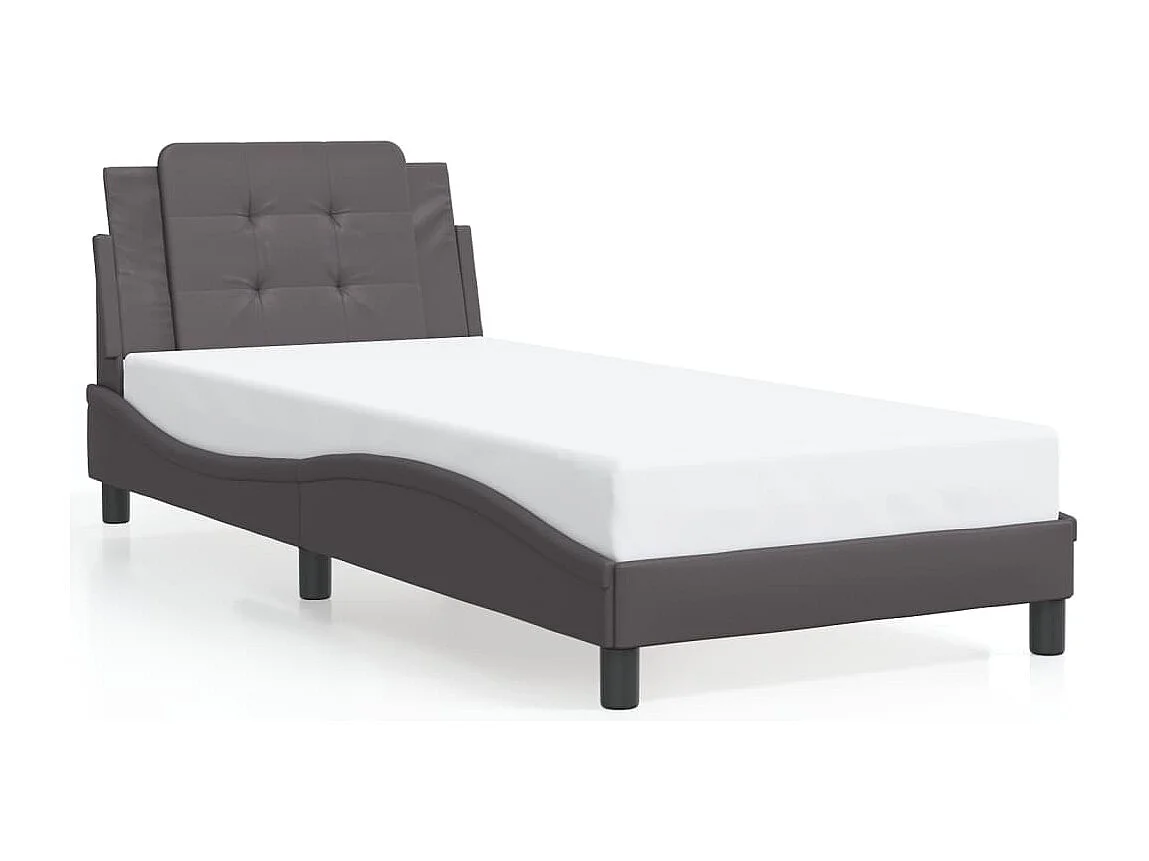 Lit simple | Lit adulte, enfant | Cadre de lit avec LED gris 100x200 cm