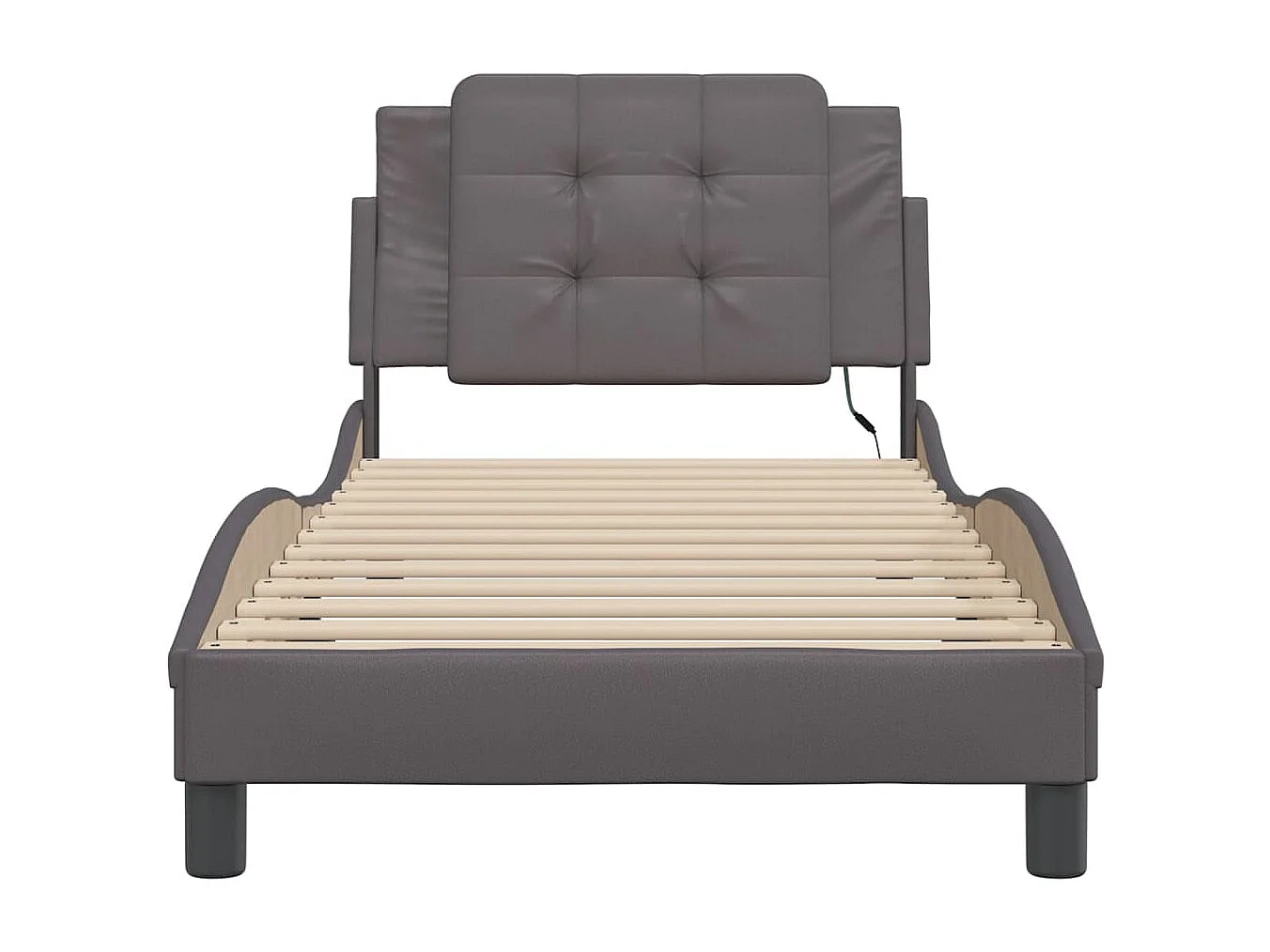 Lit simple | Lit adulte, enfant | Cadre de lit avec LED gris 100x200 cm