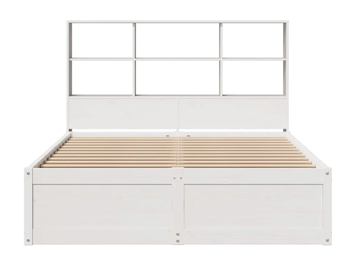 Lit double | Lit adulte | Cadre de lit blanc 140x190 cm bois de pin massif