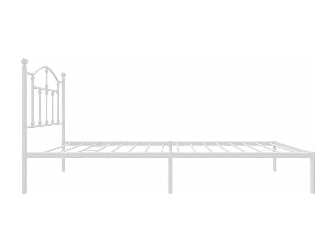 Lit simple | Lit adulte, enfant | Cadre de lit métal avec tête de lit blanc 90x200cm