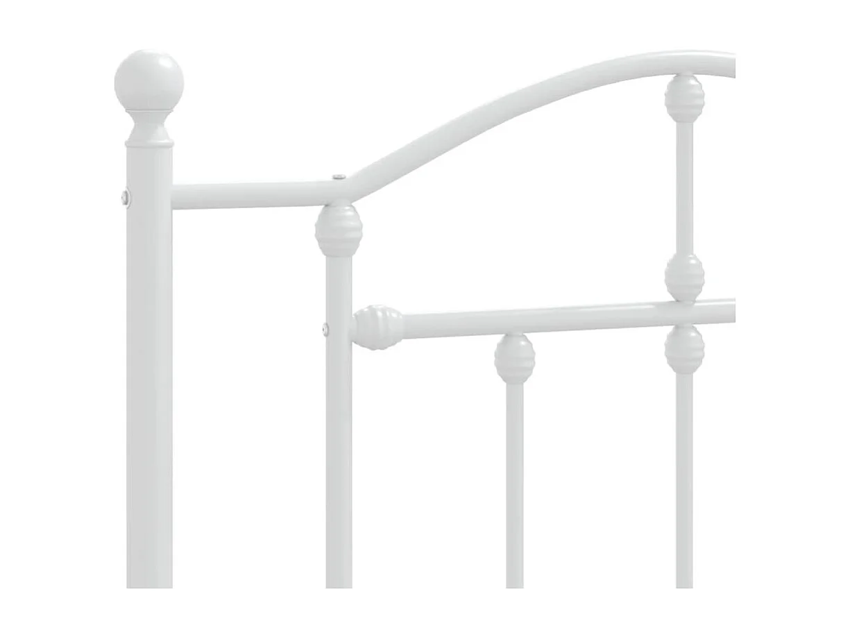 Lit simple | Lit adulte, enfant | Cadre de lit métal avec tête de lit blanc 90x200cm