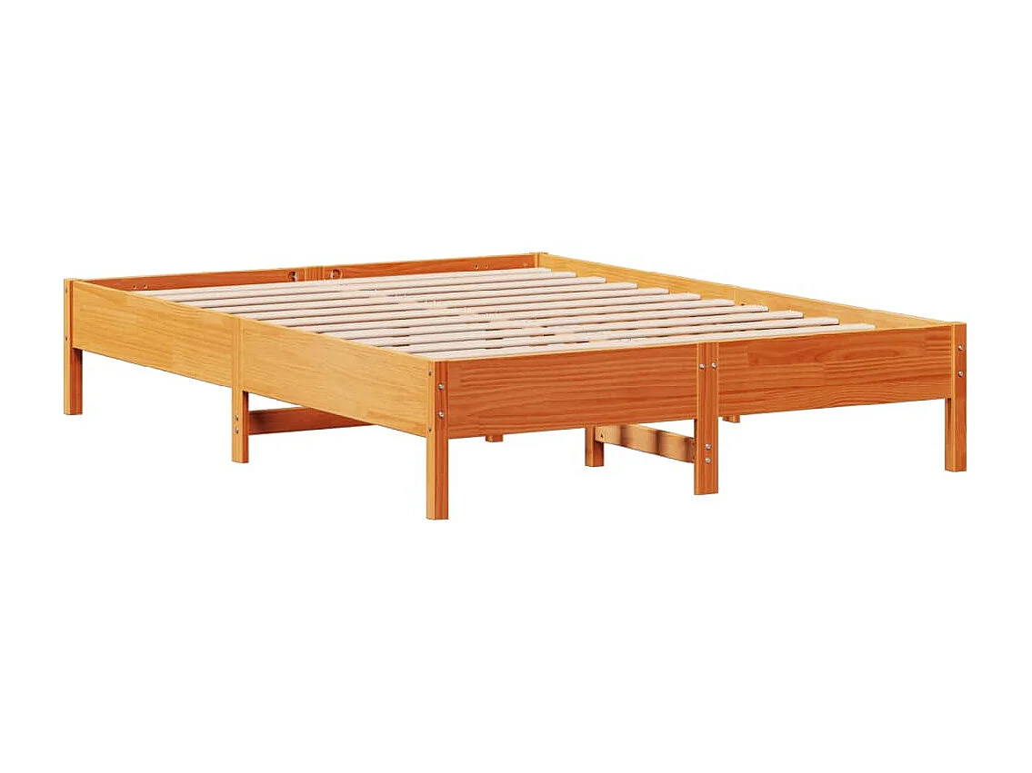 Lit double | Lit adulte | Cadre de lit cire marron 160x200cm bois pin massif