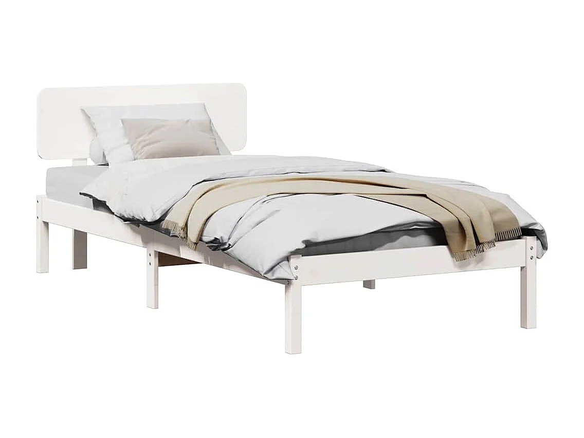 Lit simple | Lit adulte, enfant | Cadre de lit Blanc 80x200 cm Bois massif en pin