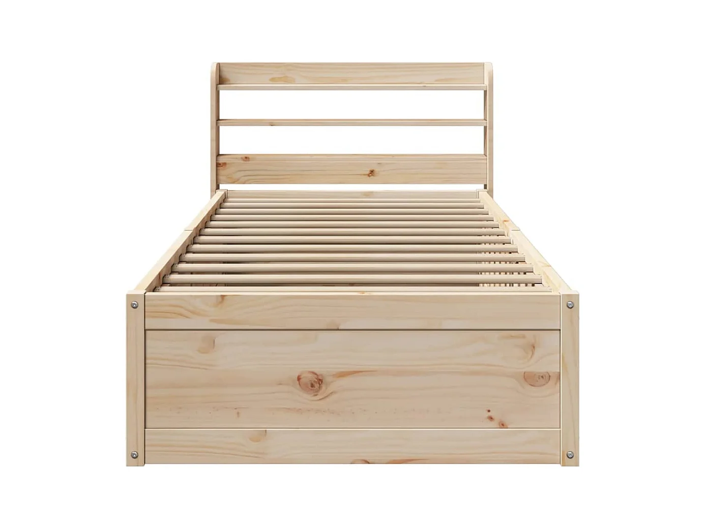 Letto per adulti | Letto singolo | Giroletto con Testiera 100x200 cm Legno Massello di Pino