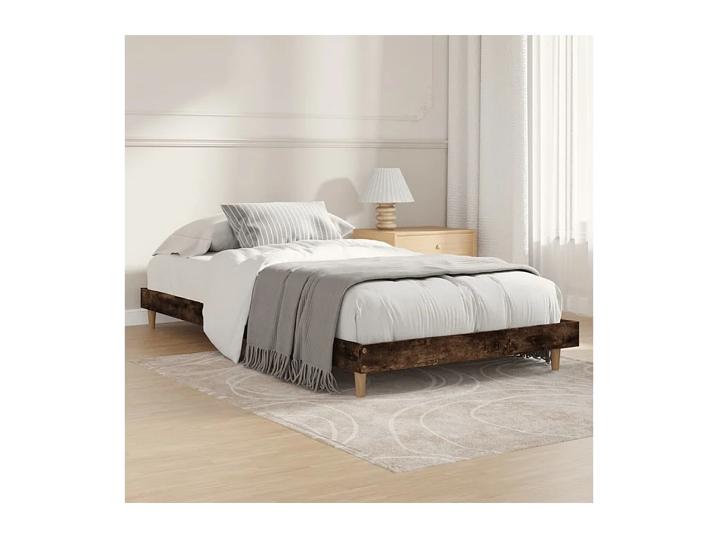 Lit simple | Lit adulte, enfant | Cadre de lit chêne fumé 90x200cm bois d'ingénierie