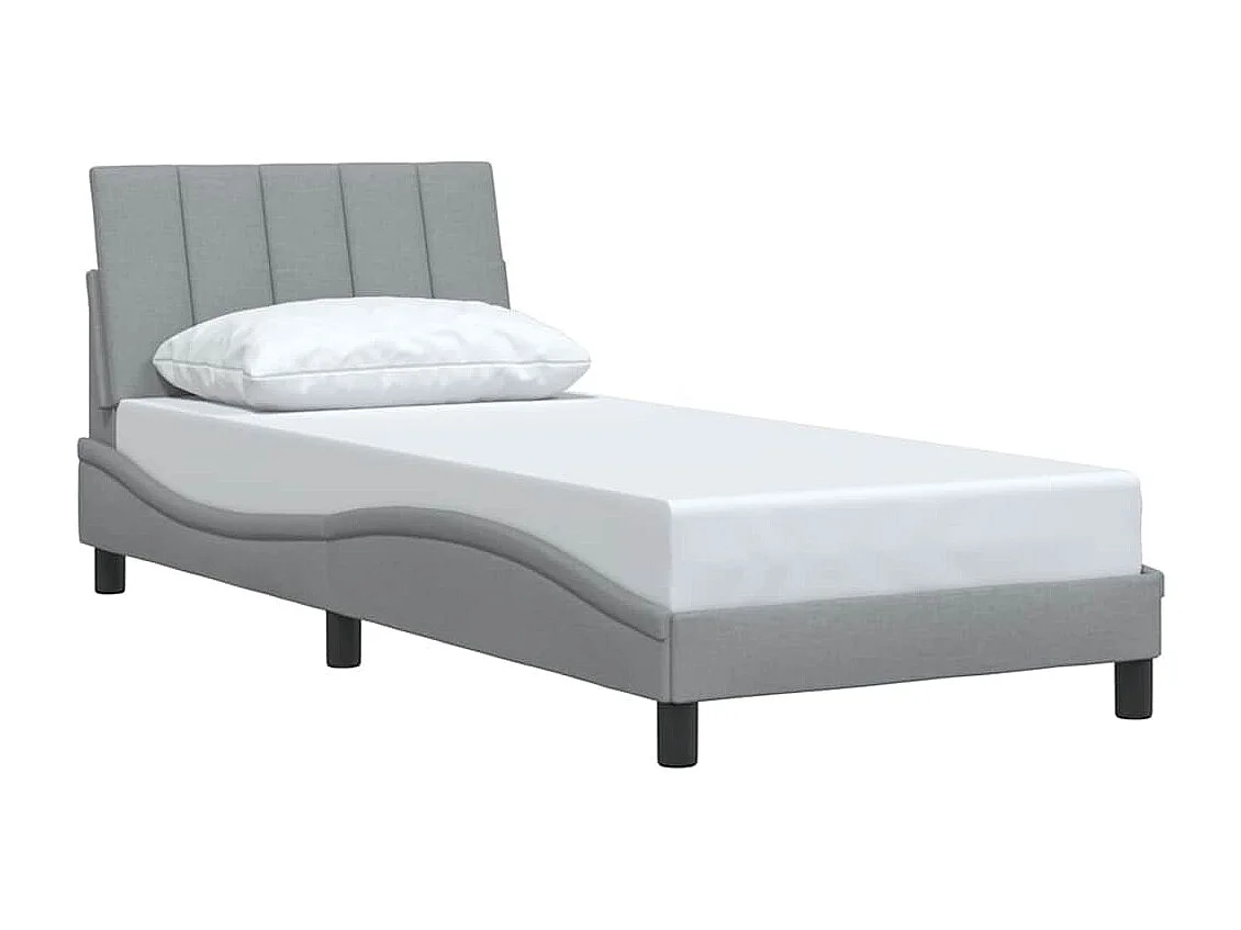 Letto per adulti | Letto singolo | Giroletto senza Materasso Hanko Grigio Chiaro 80x200 cm Tessuto