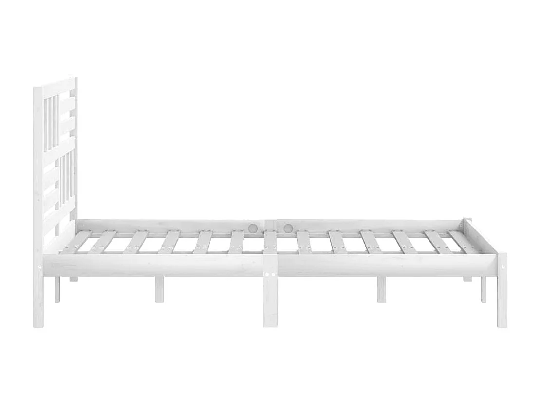 Lit double | Lit adulte | Cadre de lit blanc bois de pin massif 140x190 cm