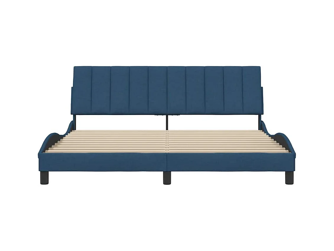 Letto per adulti | Letto matrimoniale | Giroletto senza Materasso Hanko Blu 180x200 cm in Tessuto