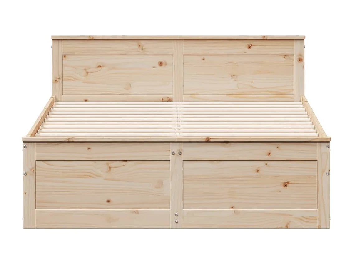 Lit double | Lit adulte | Cadre de lit avec tête de lit 160x200cm pin massif