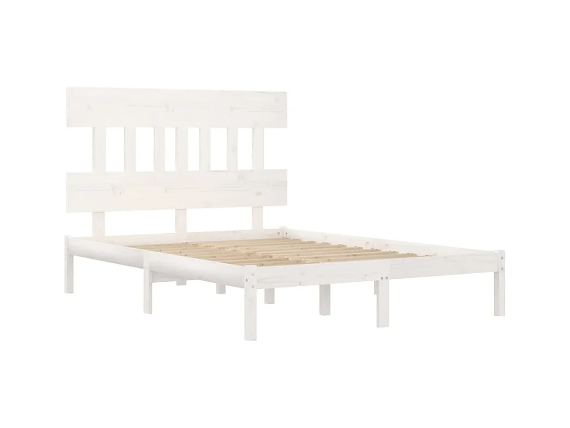 Lit simple | Lit adulte, enfant | Cadre de lit blanc 120x190 cm bois massif