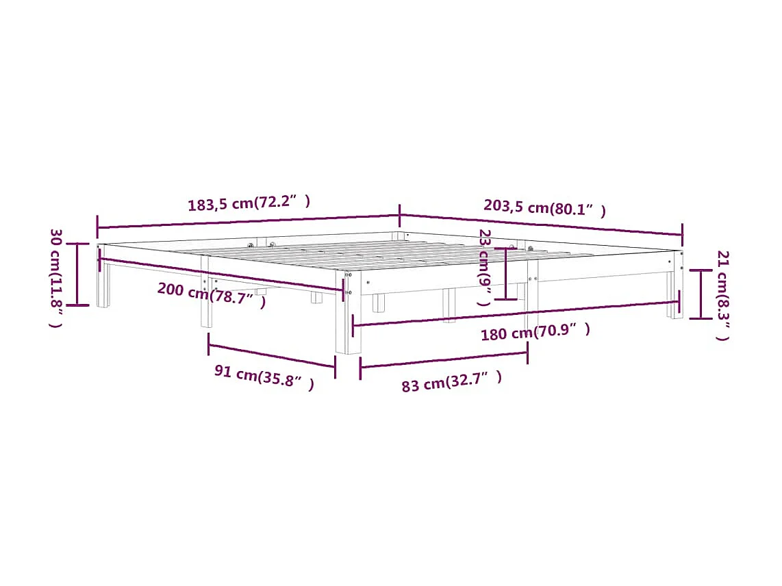 Lit double | Lit adulte | Cadre de lit 180x200 cm