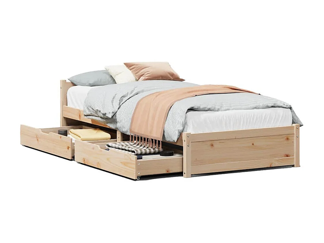 Lit simple | Lit adulte, enfant | Cadre de lit 100x200 cm bois massif de pin