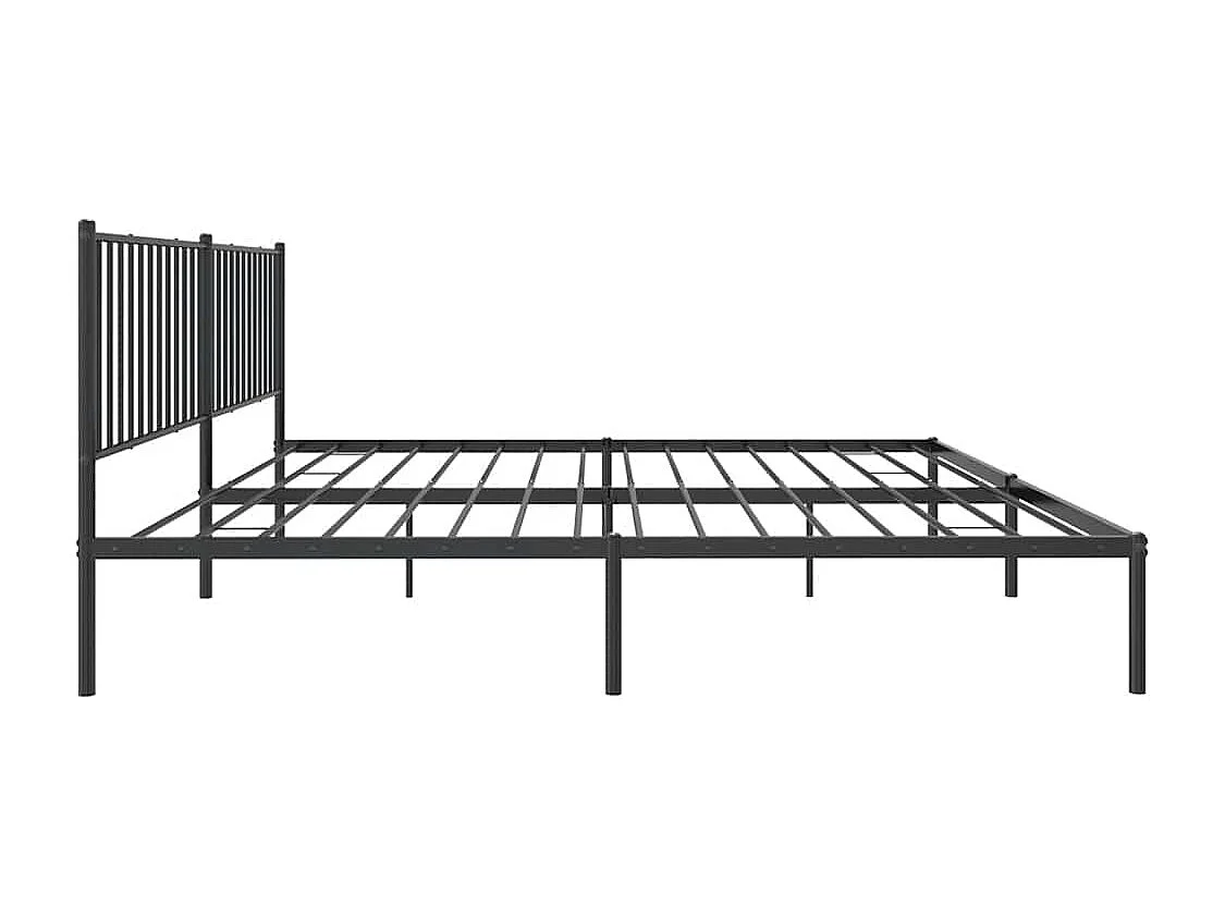 Lit double | Lit adulte | Cadre de lit métal avec tête de lit noir 193x203cm